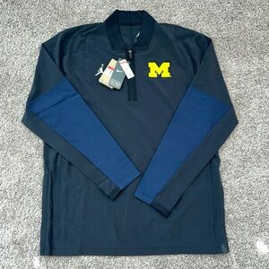 NEW Men’s Jordan Brand Navy Michigan Wolverines half zip pullover
